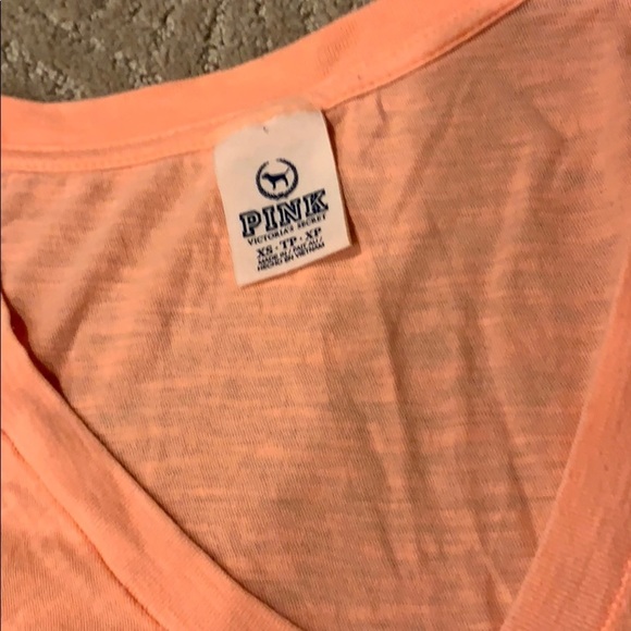 Victoria’s Secret PINK coral short sleeve tank top tee - Picture 2 of 2